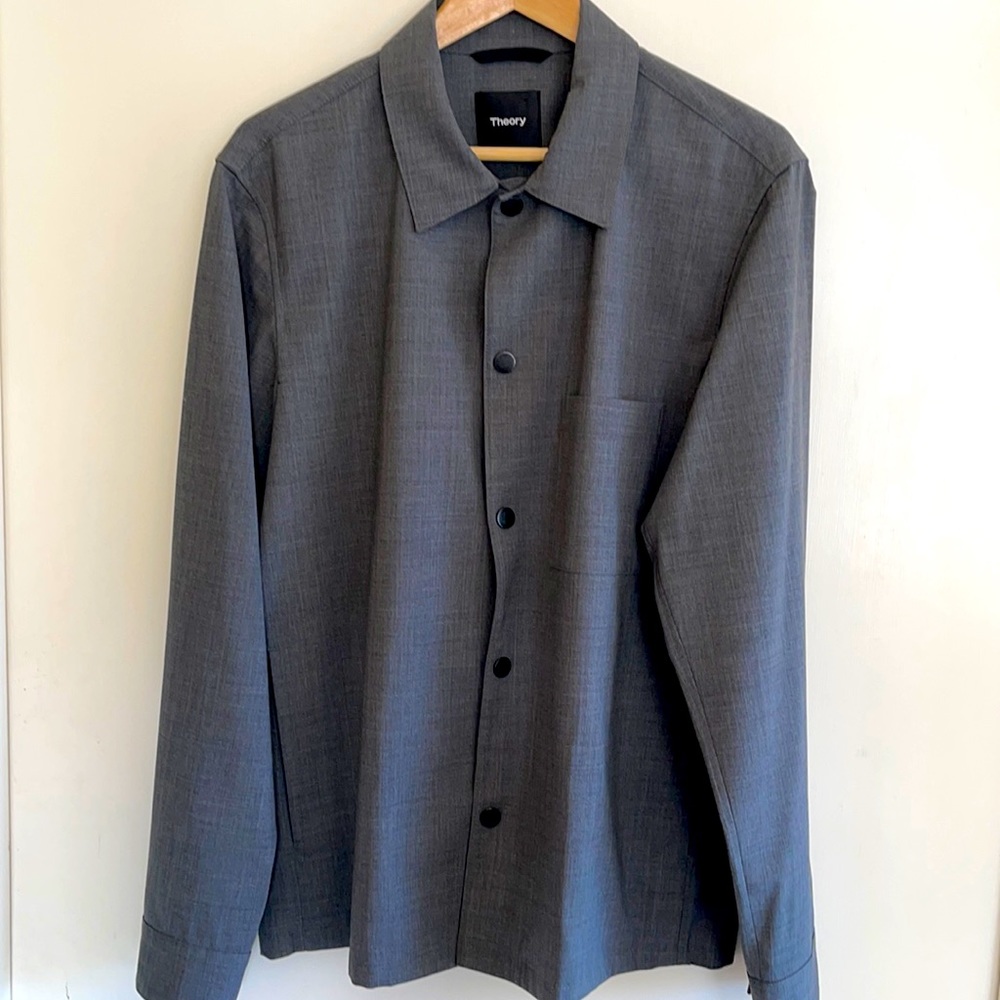 THEORY Super dry wool over shirt